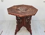 vintage retro brocant houten salontafel met decoratie, Ophalen of Verzenden