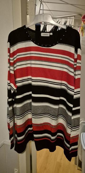  Dames gestreepte rood zwarte grijs langarm trui maat xl beschikbaar voor biedingen