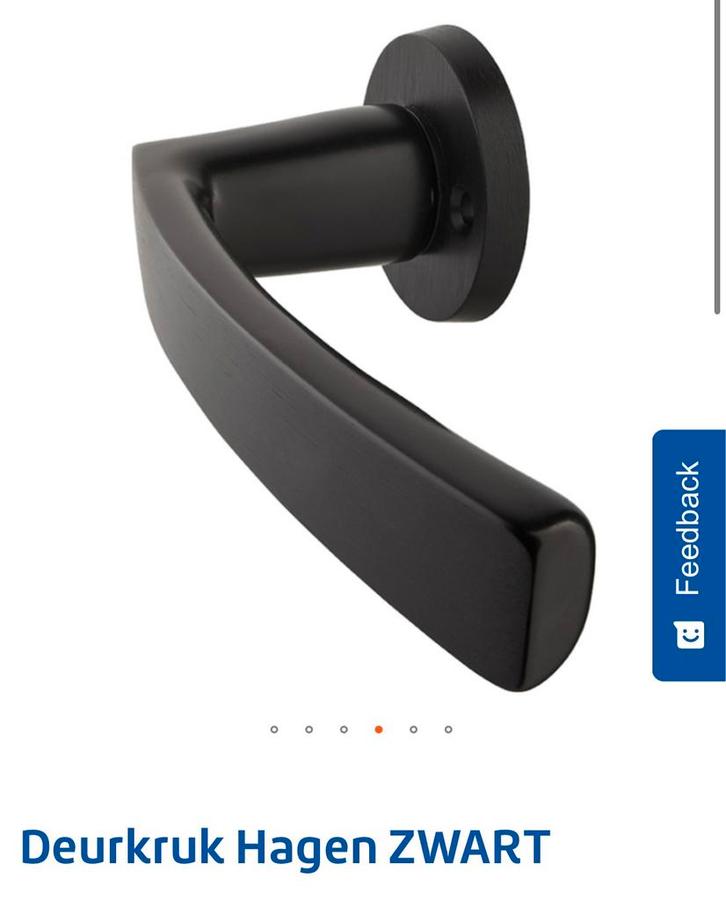 Deurkruk HAGEN ZWART, Doe-het-zelf en Verbouw, Hang- en Sluitwerk, Zo goed als nieuw, Klink of Kruk, Rvs, Ophalen of Verzenden
