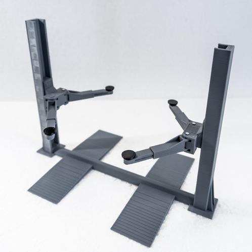 1:18 miniatuur tweekoloms hefbrug autobrug grijs diorama, Hobby en Vrije tijd, Modelauto's | 1:18, Nieuw, Auto, Ophalen of Verzenden