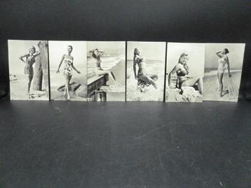 6 vintage fotokaarten badpakmodellen beschikbaar voor biedingen