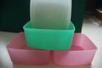 3 VIERKANTE BAKJES van TUPPERWARE, Ophalen of Verzenden, Gebruikt, Groen, Overige typen