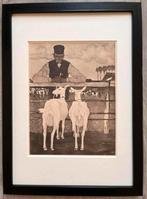 Jan Mankes 1889-1920 / Heliogravure Vader met Geitjes 1923, Antiek en Kunst, Kunst | Etsen en Gravures, Ophalen of Verzenden