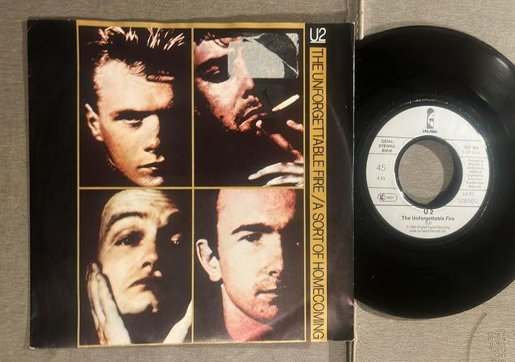 U2 - The Unforgettable Fire 7” EU 1984 TOP2000, Cd's en Dvd's, Vinyl Singles, Gebruikt, Single, Pop, 7 inch, Ophalen of Verzenden