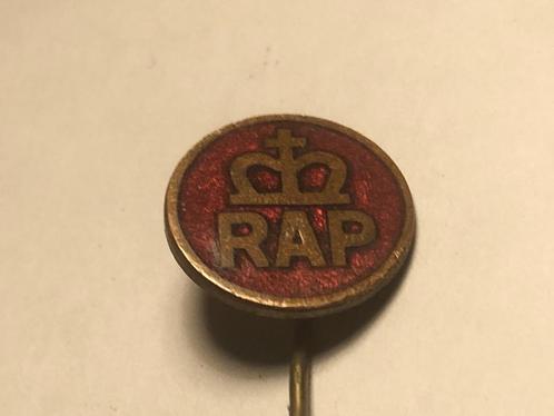 Emaille RAP BROMFIETSMERK Speld (Rood/Messingkleur)., Verzamelen, Speldjes, Pins en Buttons, Zo goed als nieuw, Speldje of Pin
