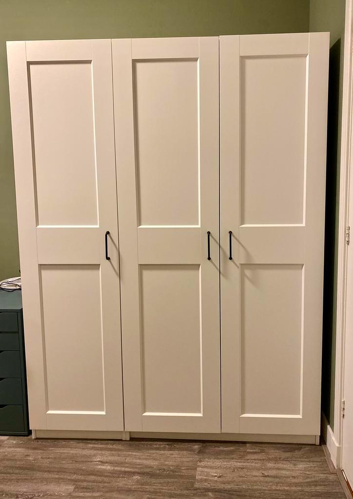 Witte Pax kast met Grimo deuren, Huis en Inrichting, Kasten | Kledingkasten, Zo goed als nieuw, 200 cm of meer, 100 tot 150 cm