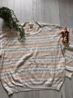 L.L.Bean gebreide trui – crème/beige patroon – maat M/L –, Kleding | Dames, Verzenden, Zo goed als nieuw, Beige, Korte mouw