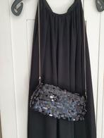 Zwarte Clutch met Pailletten, Ophalen of Verzenden, Zo goed als nieuw, Zwart, Avondtasje