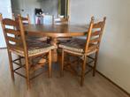 4 eetkamer stoelen, Huis en Inrichting, Ophalen, Riet of Rotan, Gebruikt, Bruin