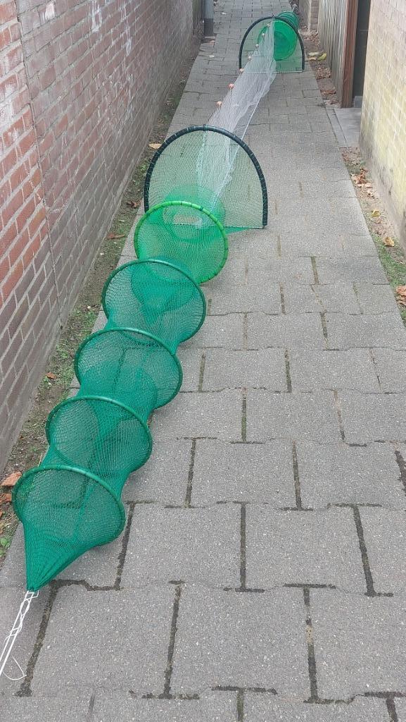 Nieuwe schietfuik dubbele fuiken geheel pe met nylon tussenv, Watersport en Boten, Hengelsport | Algemeen, Nieuw, Net of Fuik