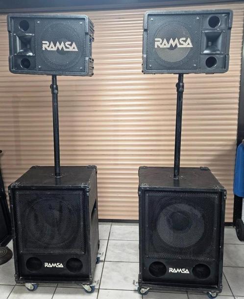unieke set RAMSA basboxen 15 inch + RAMSA topkasten, Audio, Tv en Foto, Luidsprekers, Gebruikt, Overige typen, 120 watt of meer