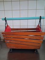 Vintage houten lectuurmand met handvat, Overige houtsoorten, Minder dan 50 cm, Gebruikt, Minder dan 50 cm