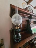 Antieke Olielamp (elektrisch gemaakt) met Glazen Kap, Ophalen