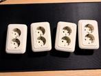 4 stuks Busch & Jaeger dubbele wandcontactdozen (opbouw, Verzenden, Zo goed als nieuw, Stopcontact