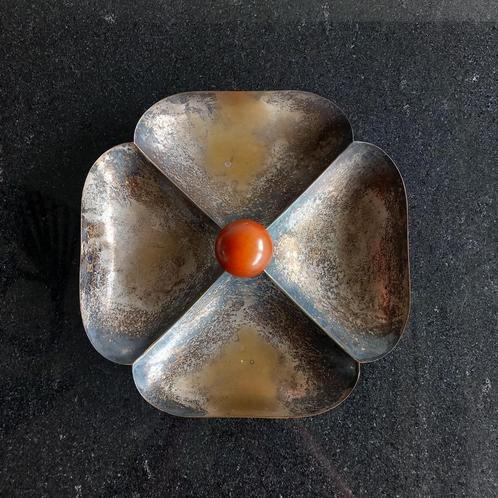 Schaal Patera  art deco-cabaret messing, knop bakeliet jr 30, Antiek en Kunst, Antiek | Schalen, Ophalen of Verzenden