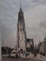 zeldzame Litho kleur Nieuwe kerk Delft G. Craeyvanger 1836, Antiek en Kunst, Kunst | Etsen en Gravures, Verzenden