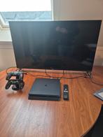 PS4 Slim met Smart TV Scherm, Spelcomputers en Games, Spelcomputers | Sony PlayStation 4, Met 2 controllers, Ophalen of Verzenden
