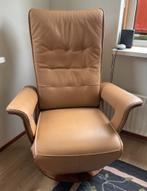 Prominent relaxstoel / fauteuil op accu hout en leder, Minder dan 75 cm, Ophalen of Verzenden, Zo goed als nieuw, 50 tot 75 cm