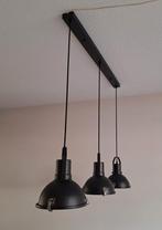 Hanglamp industrieel, 3 lichtpunten, zwart, Ophalen