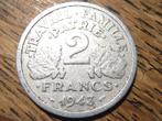 Oorlogsgeld WW2, Vichy-Frankrijk 2 Francs 1943 #60, Verzenden, Frankrijk, Losse munt