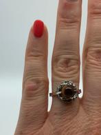 V119 Prachtige zilveren ring tijgeroog steen maat 18,5, Sieraden, Tassen en Uiterlijk, Antieke sieraden, Ophalen of Verzenden