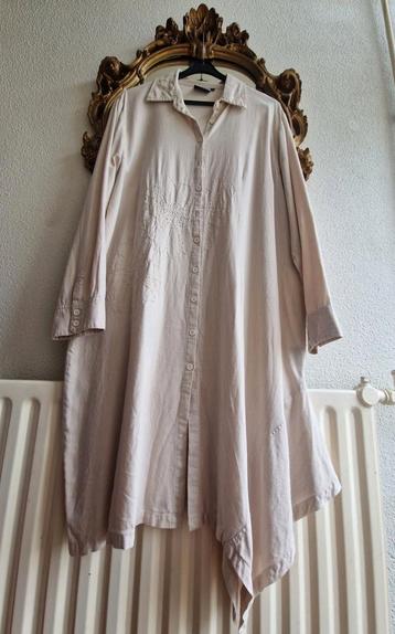 Studio creme wit linnen viscose a symmetrisch blouse jurk beschikbaar voor biedingen