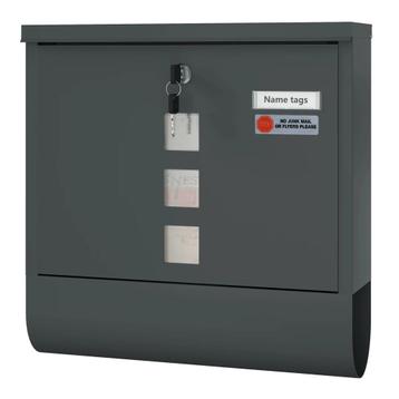 Hangende Metalen Brievenbus met Slot en Naamplaatje beschikbaar voor biedingen