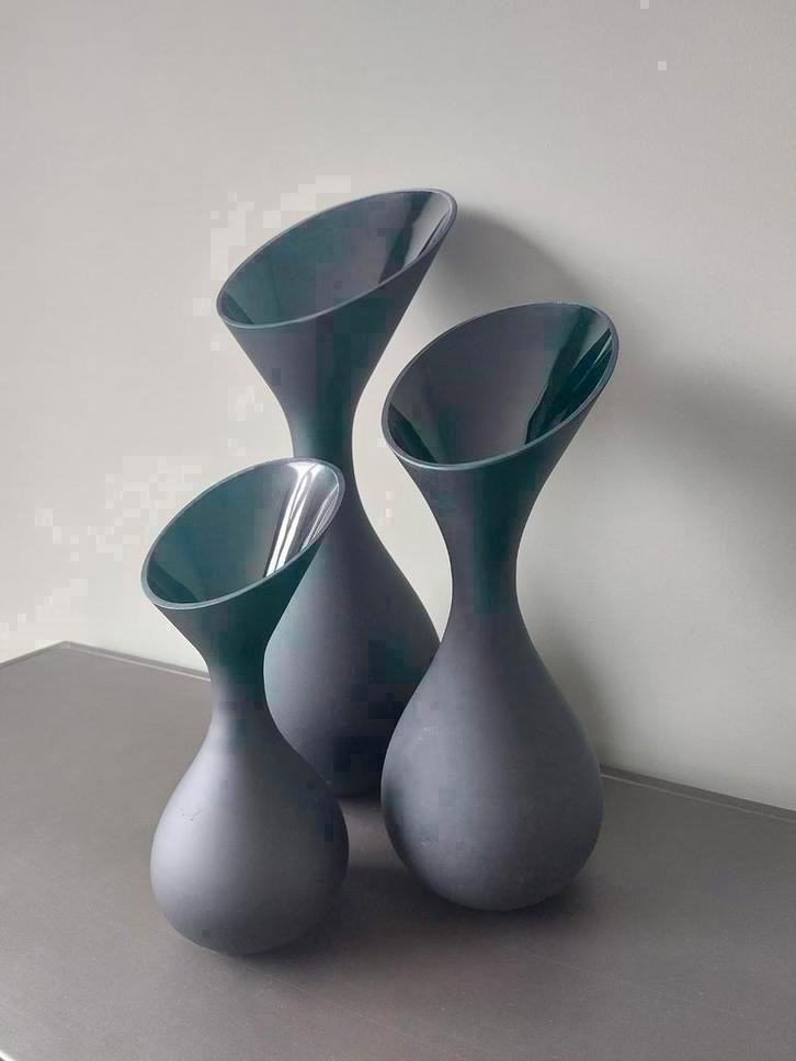 Vaas Light & Living mat zwart chique vazen 3 stuks Nieuw, Huis en Inrichting, Woonaccessoires | Vazen, Nieuw, Zwart, Minder dan 50 cm