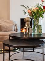 salontafel set 2 deel zwart model Bolder Richmond Interiors, Ophalen, 50 tot 100 cm, Rond, Nieuw