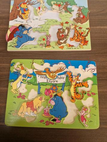 2 houten babypuzzels met diertjes beschikbaar voor biedingen