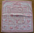 Vintage keukenhanddoek met groente afbeeldingen, Ophalen of Verzenden, Zo goed als nieuw, Roze, Theedoek of Handdoek