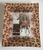 Glazen schaal met giraffen print. Afm. 22x27,5x3 cm., Ophalen of Verzenden