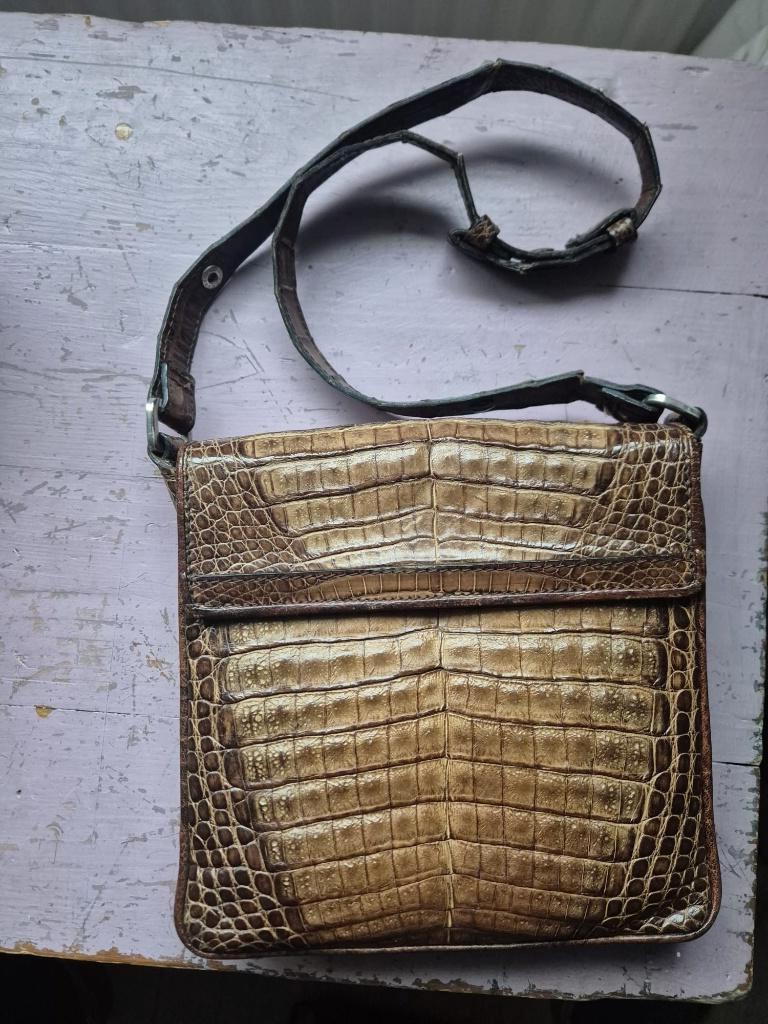 Vintage krokodillen leren handtas IRV keurmerk, Sieraden, Tassen en Uiterlijk, Tassen | Damestassen, Ophalen of Verzenden, Zo goed als nieuw