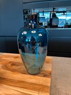 Blauwe vaas uit Leerdam., Minder dan 50 cm, Glas, Blauw, Gebruikt