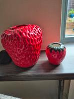 Aardbei vaas en klein vaasje, Ophalen, Overige kleuren, Glas, Minder dan 50 cm