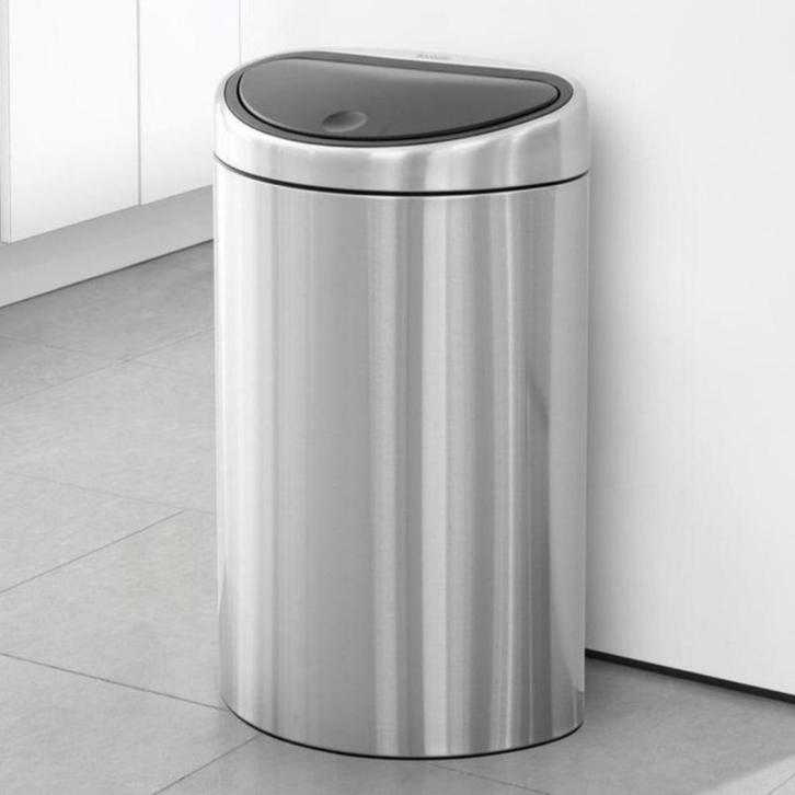 Brabantia afvalbak fingerprint proof mat RVS 10/23 liter, Huis en Inrichting, Woonaccessoires | Prullenbakken, Zo goed als nieuw