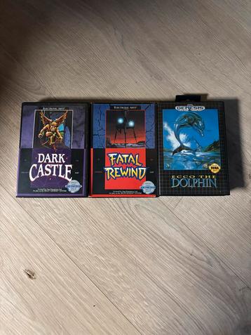 Sega Mega Drive Games - Dark Castle, Ecco, Fatal Rewind beschikbaar voor biedingen