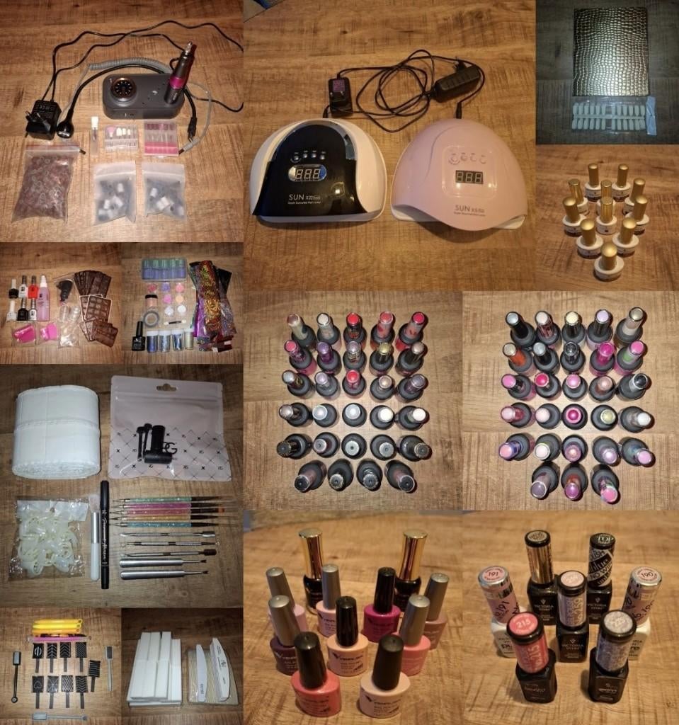 Zéér complete set Pink Gellac incl 2 UV lampen en elek. vijl, Overige kleuren, Ophalen of Verzenden, Zo goed als nieuw, Handen en Nagels
