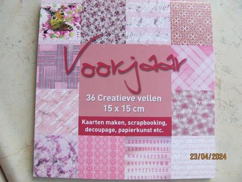 NIEUWSTAAT papier PAPIERBLOK paperpad VOORJAAR 12 designs, Hobby en Vrije tijd, Kaarten | Zelf maken, Zo goed als nieuw, Overige typen
