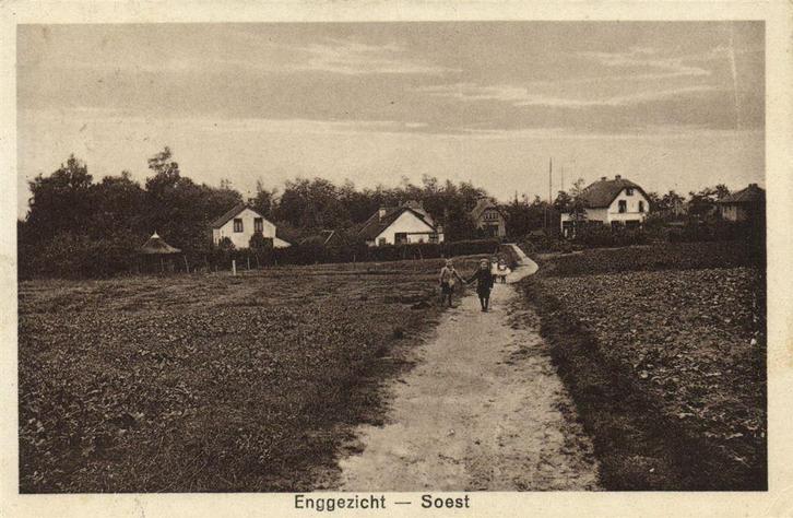 Enggezicht - Soest - 1927 gelopen, Verzamelen, Ansichtkaarten | Nederland, Ongelopen, Utrecht, Voor 1920, Ophalen of Verzenden