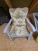 Vintage fauteuil bloemen, Ophalen, Gebruikt, Metaal, Minder dan 75 cm