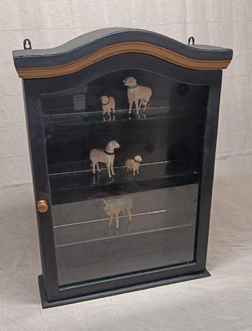 Antiek Vitrinekastje Zwart/Goud Wand beschikbaar voor biedingen