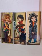 4 x vintage schilderijtjes, Huis en Inrichting, Woonaccessoires | Schilderijen, Tekeningen en Foto's, Ophalen of Verzenden, Minder dan 50 cm