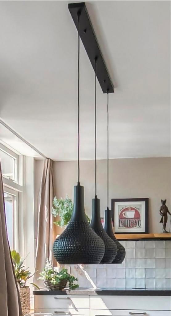 Lumidora Hanglamp 3-lamps - Softindustrieel, Huis en Inrichting, Lampen | Hanglampen, Ophalen