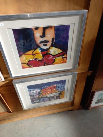 2 x Print/poster Herman brood ingelijst beschikbaar voor biedingen