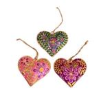 3 metalen hartjes flowery hearts Imbarro 10x9 cm leuk kado, Nieuw, Ophalen of Verzenden