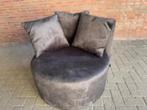 Draaifauteuil ROND  bruin stof 92 cm laagste STUNT prijs, Verzenden, Nieuw, 75 tot 100 cm, Metaal