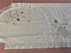 Brocante lakentje en sloopje, mooi haak en borduurwerk, Ophalen of Verzenden