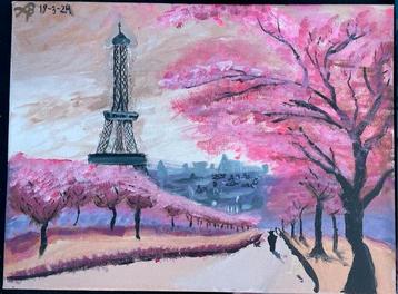Parijs Schilderij - Acryl beschikbaar voor biedingen