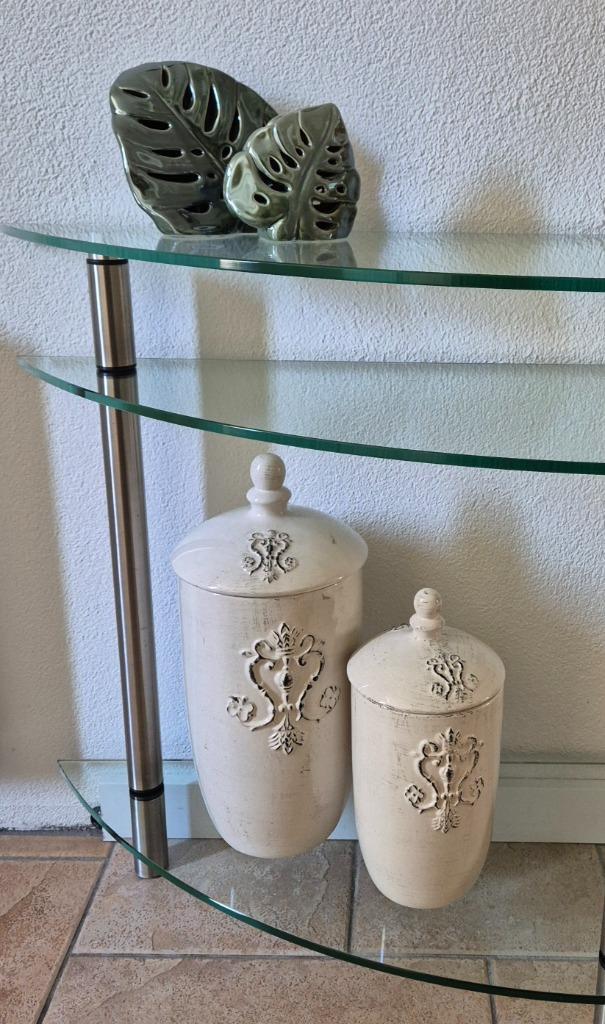 2 grote aardewerk potten met deksel (set), Huis en Inrichting, Woonaccessoires | Stolpen, Zo goed als nieuw, Ophalen